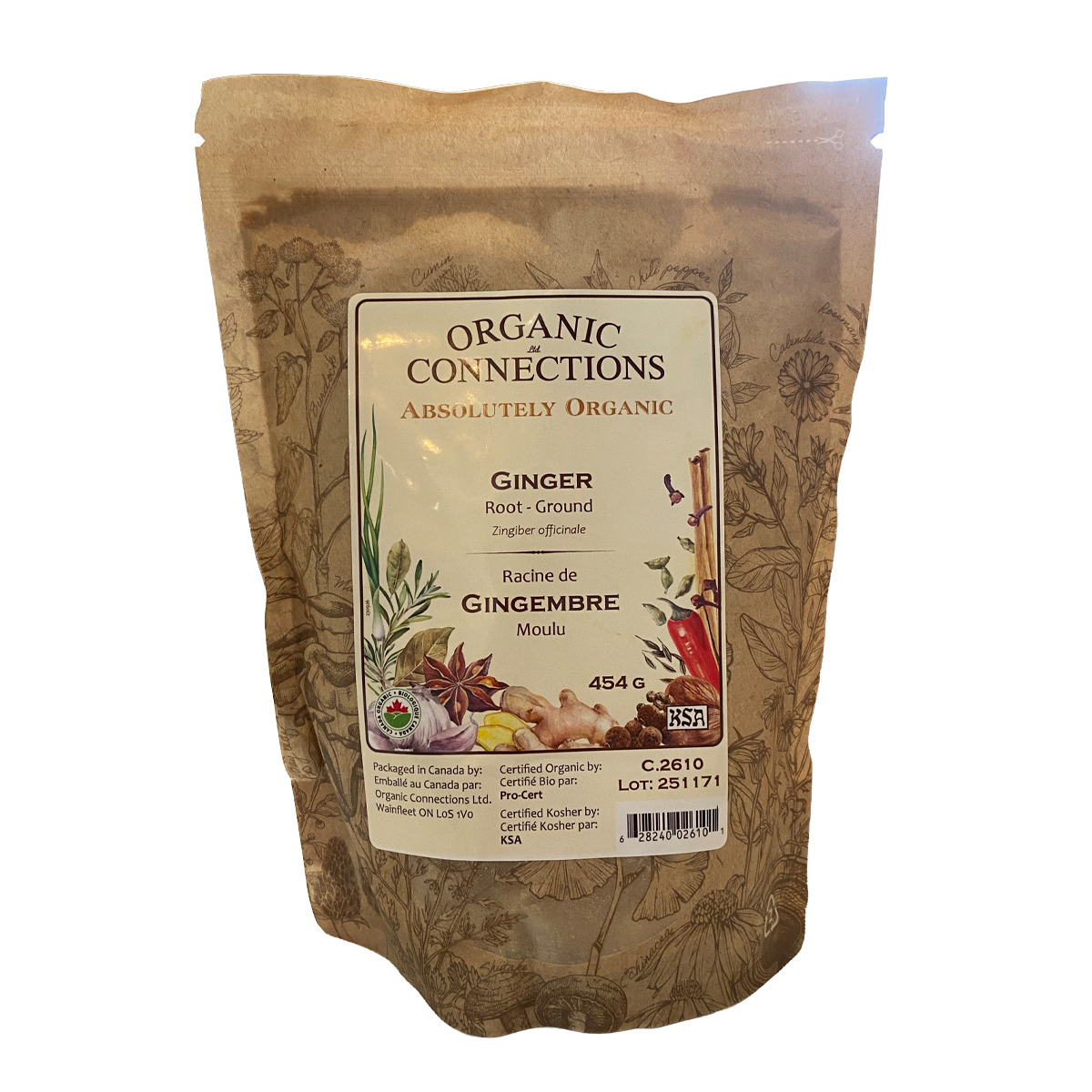 Organic Connections Organic Ground Ginger Roots 454g