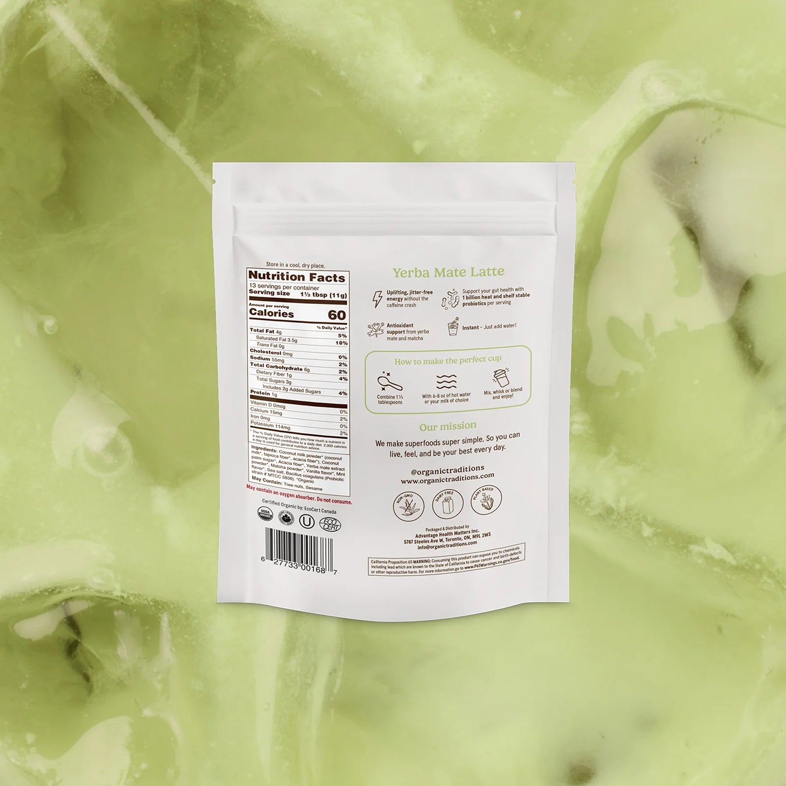 Organic Traditions Organic Yerba Matte Latte 150g