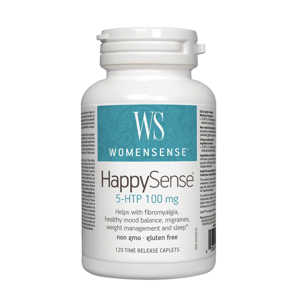 WomenSense HappySense 5-HTP 100mg 120 Time Release Caplets