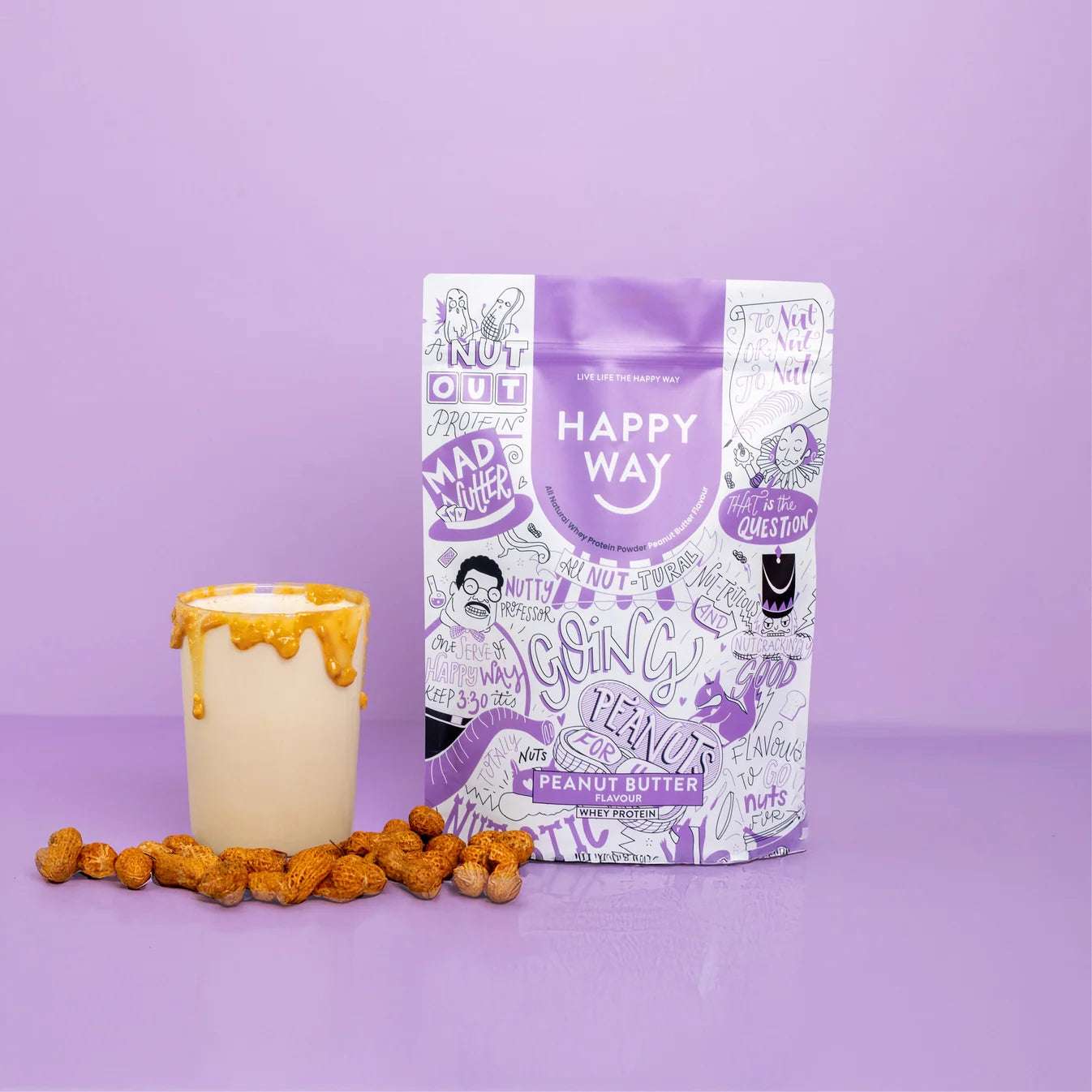 Happy Way Peanut Butter Whey Protein Powder 500g