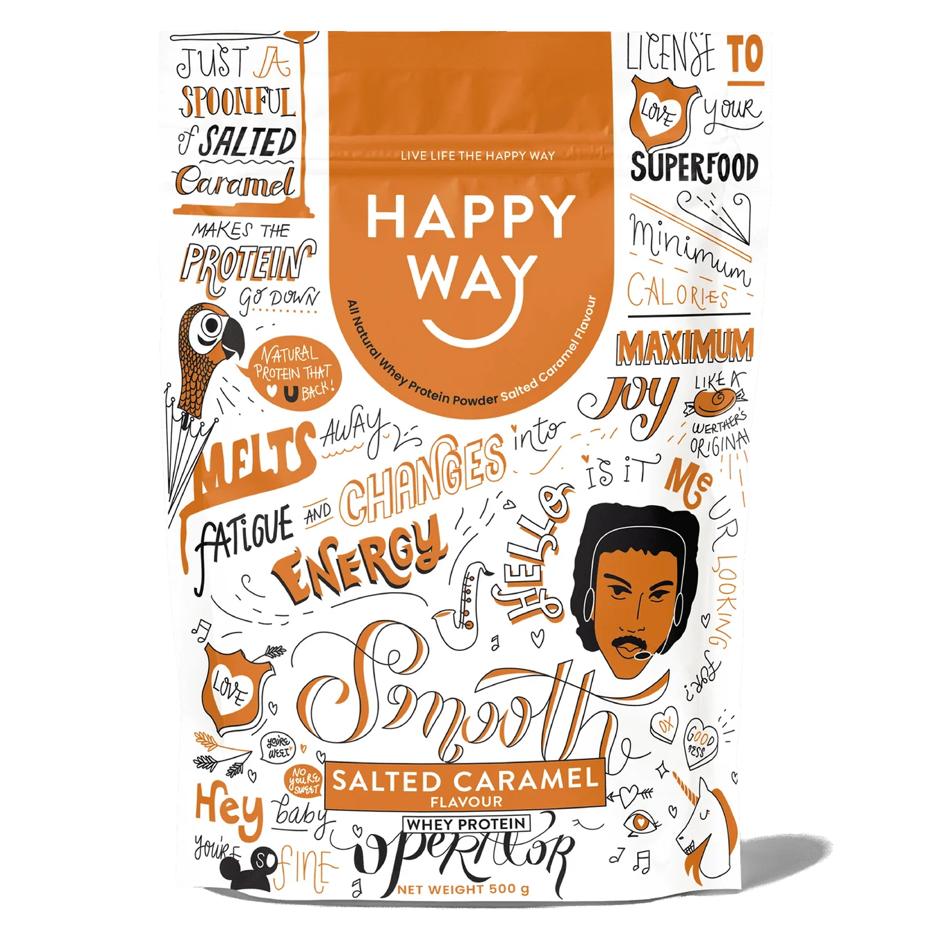 Happy Way Salted Caramel Whey Protein Powder 500g
