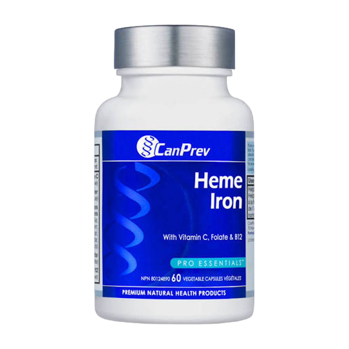 CanPrev Heme Iron with Vitamin C, Folate, & B12 60 Vegetarian Capsules