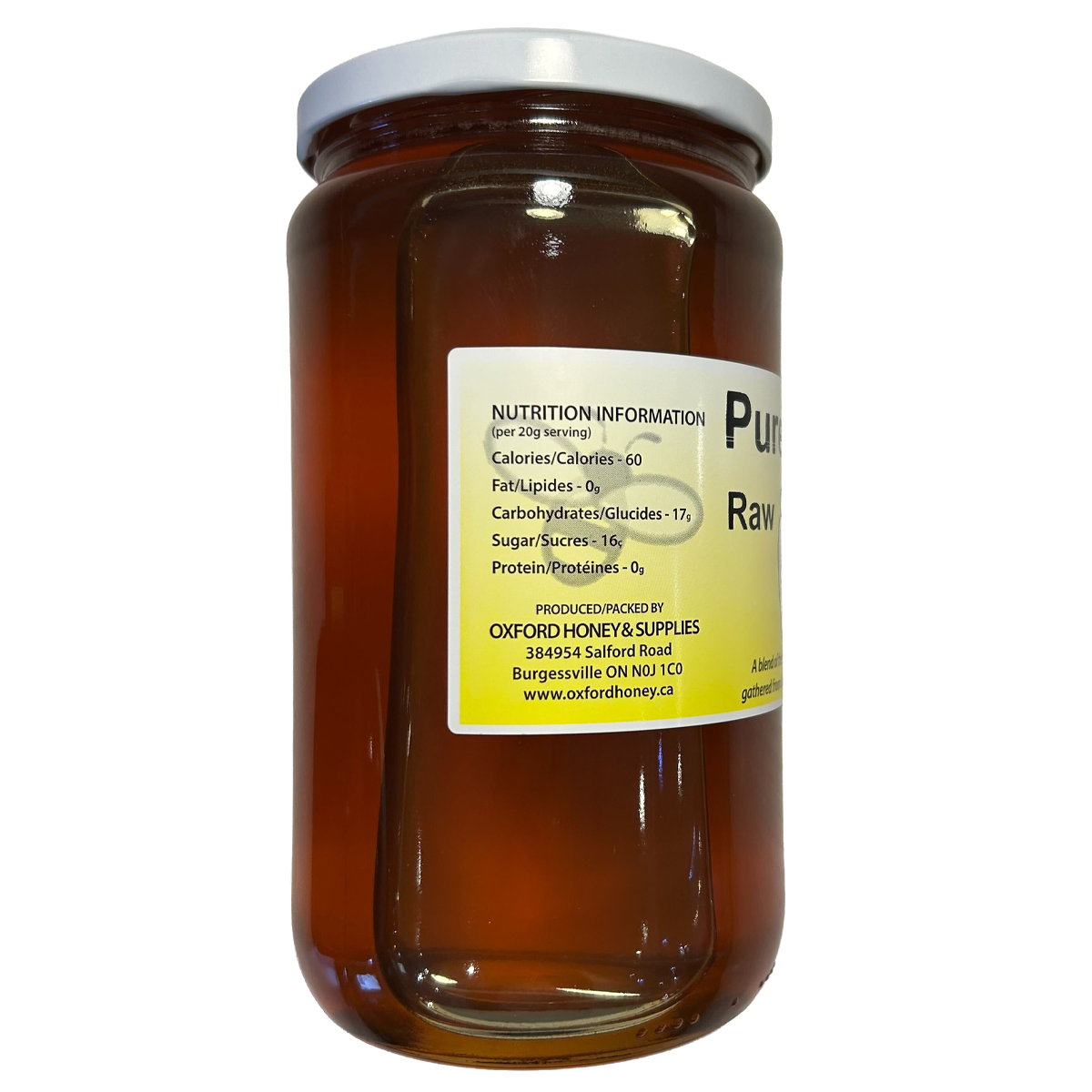 Oxford Honey Unpasteurized Liquid Honey Glass Jar 1Kg