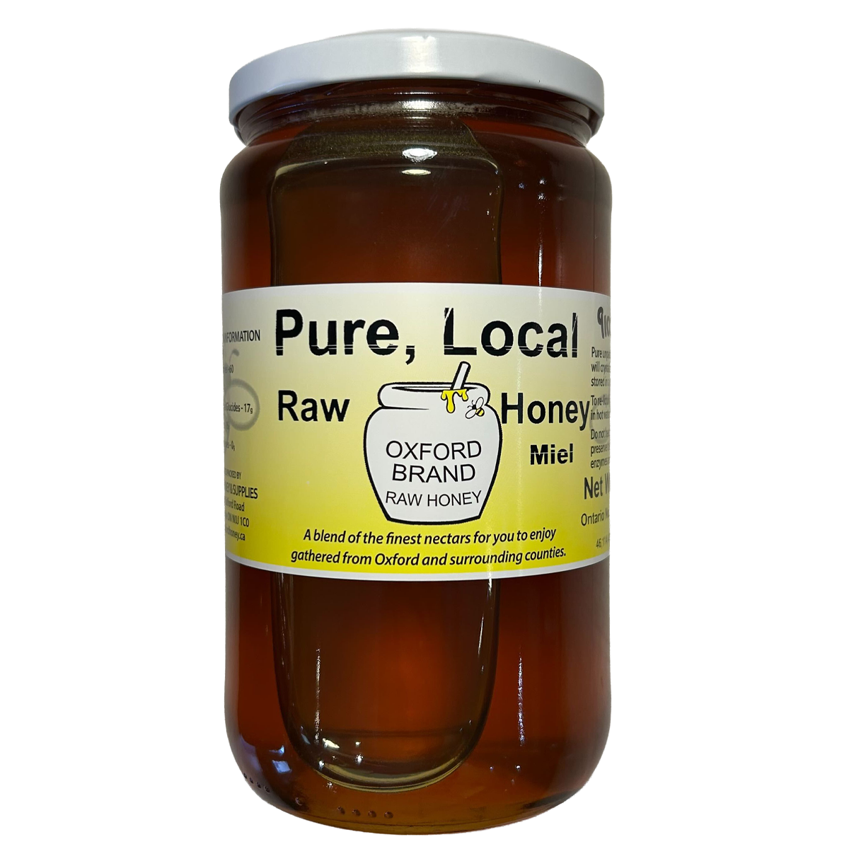 Oxford Honey Unpasteurized Liquid Honey Glass Jar 1Kg