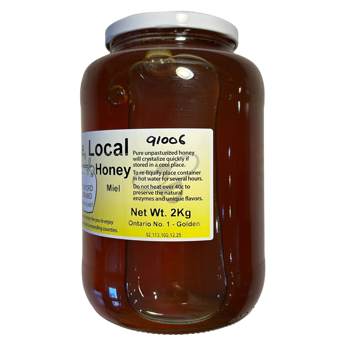 Oxford Honey Unpasteurized Liquid Honey Glass Jar 2Kg