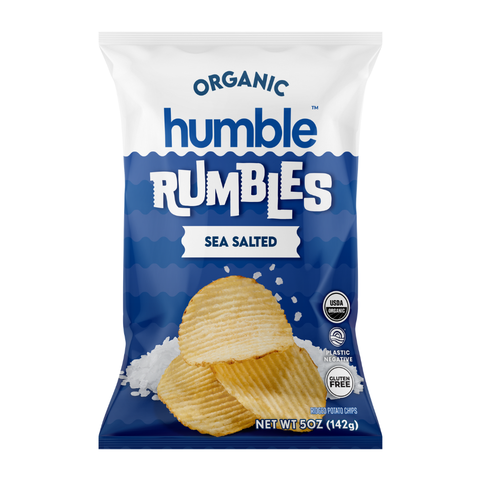 Humble Rumbles Organic Sea Salt Ridged Potato Chips 135g