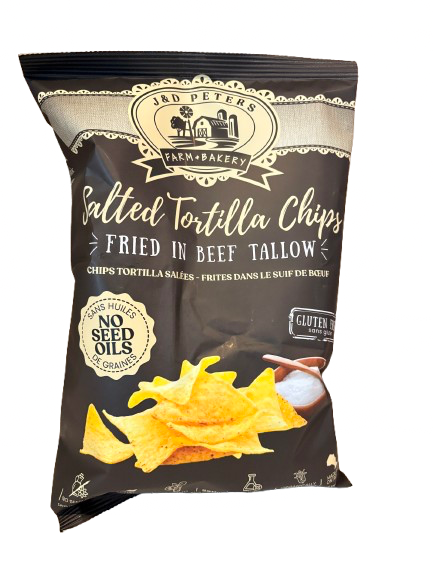 J & D Peters Tallow Tortilla Chips Sea Salt 220g