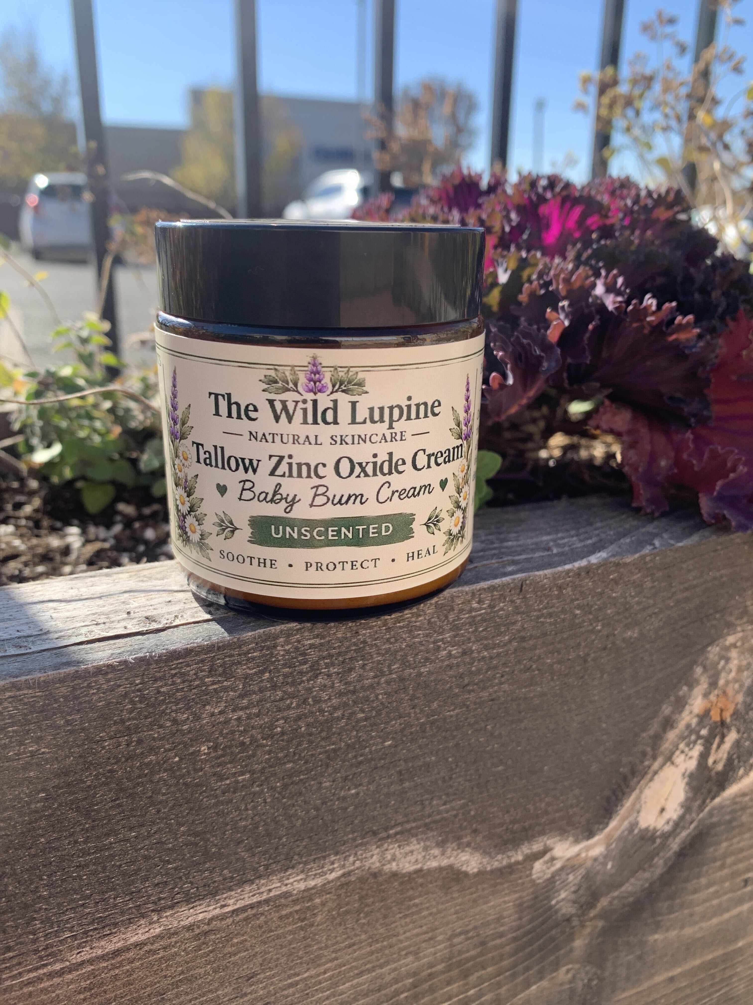 The Wild Lupine Tallow Zinc Oxide Cream Baby Bum Cream Unscented 4oz
