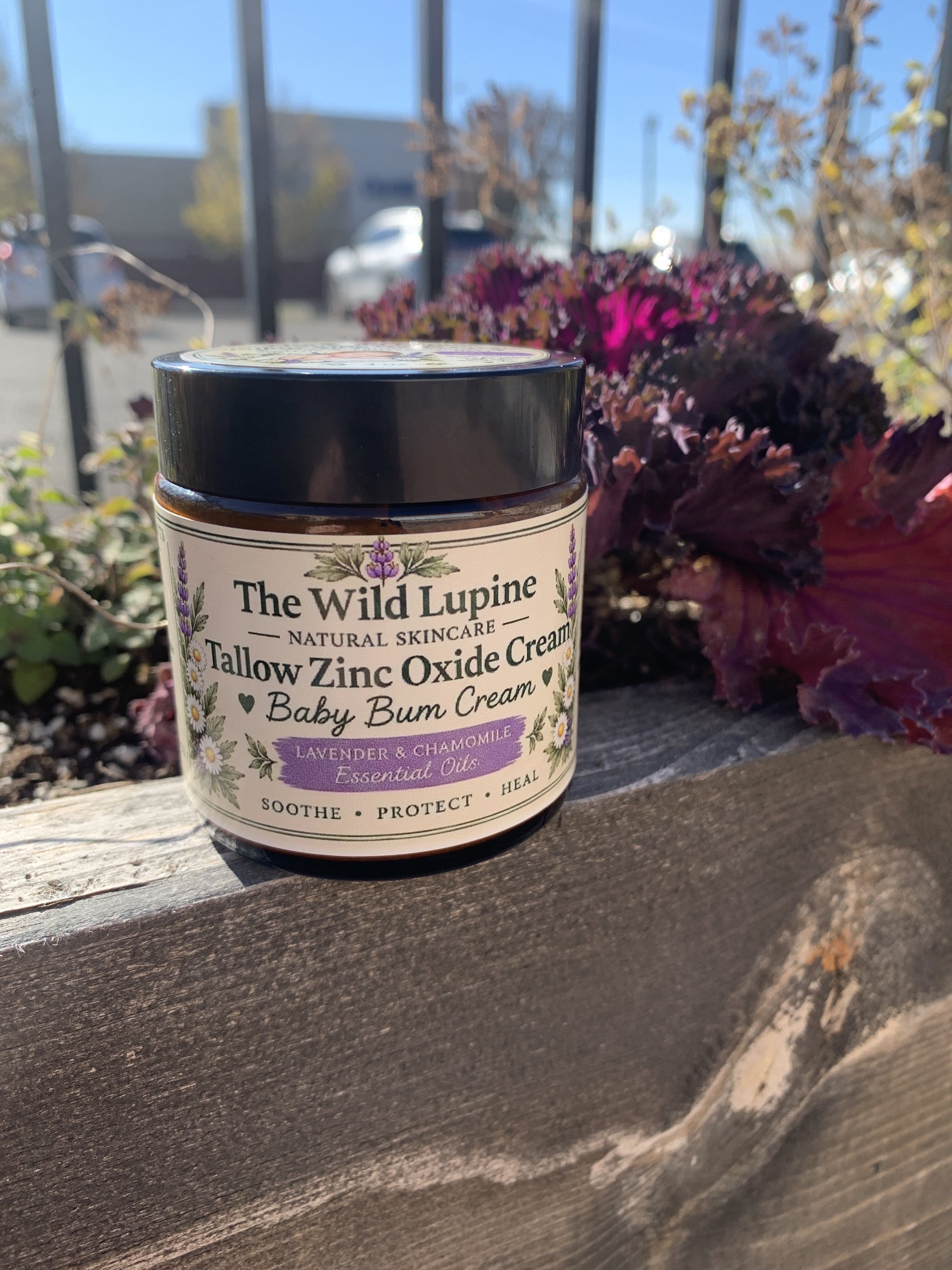 The Wild Lupine Tallow Zinc Oxide Cream Baby Bum Cream Lavender and Chamomile 4oz