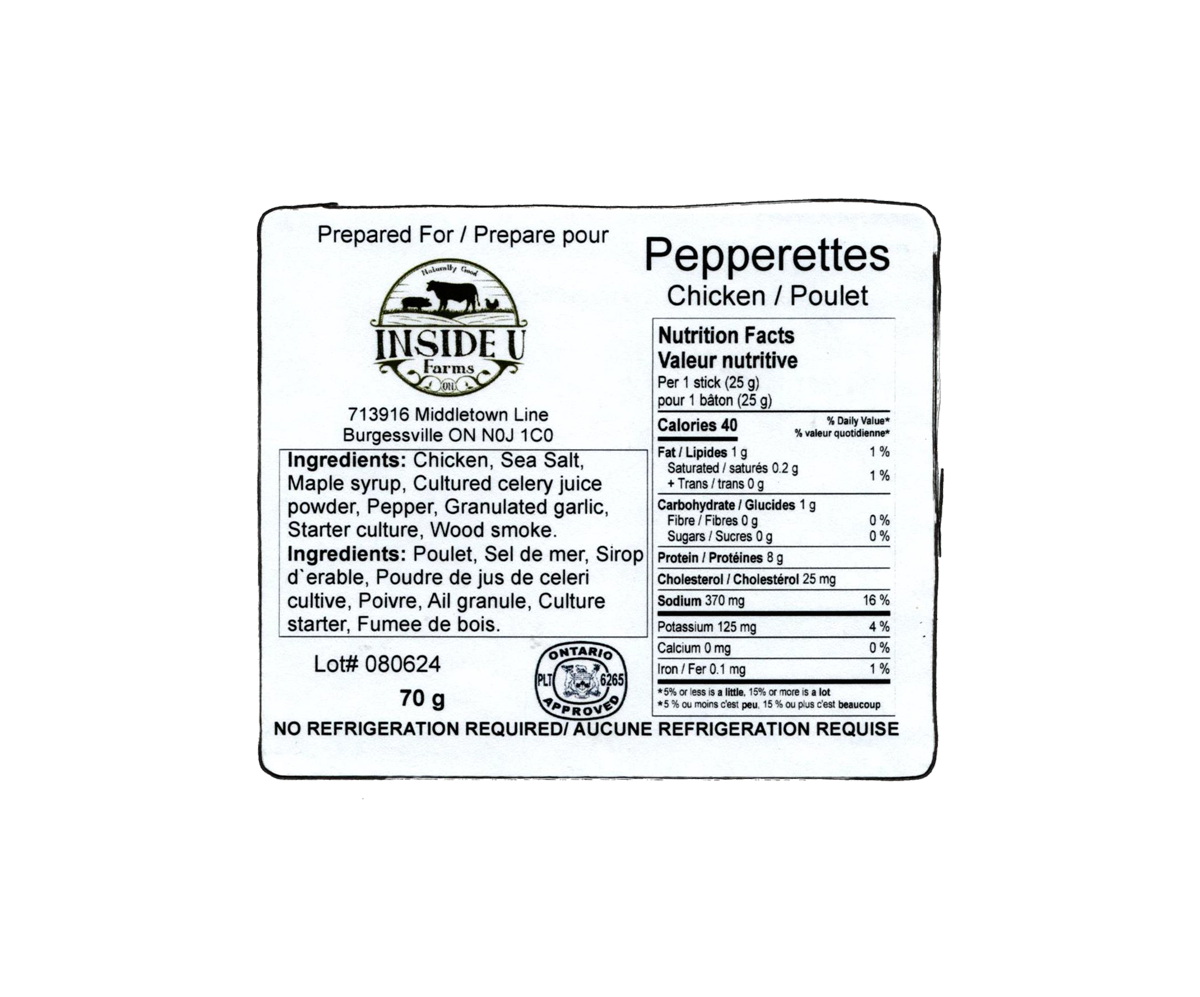 Inside U Farms Natural Chicken Pepperettes 4 Pack