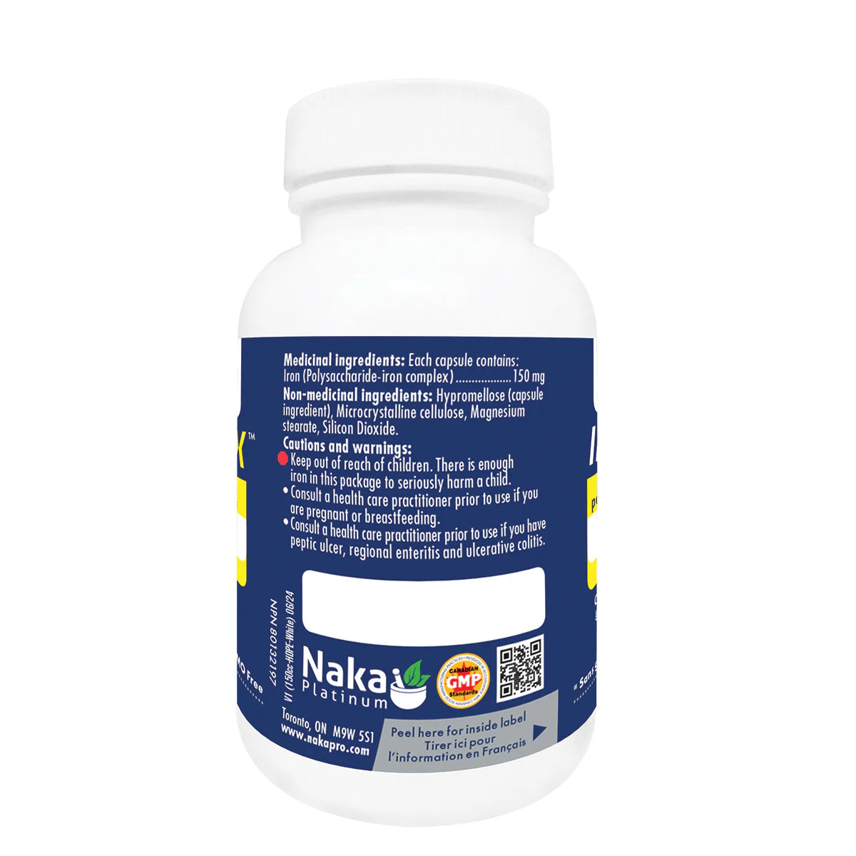 Naka Platinum Iron MAX  150mg 30 Vegetarian Capsules