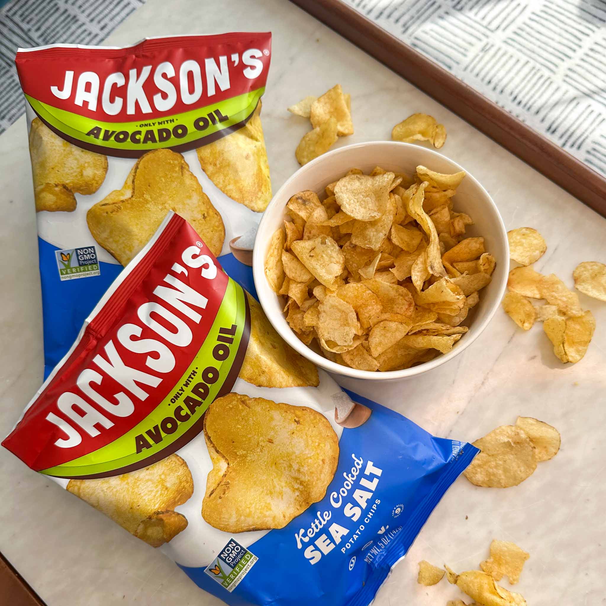 Jackson's Avocado Oil Kettle Cooked Potato Chips Sea Salt 142g