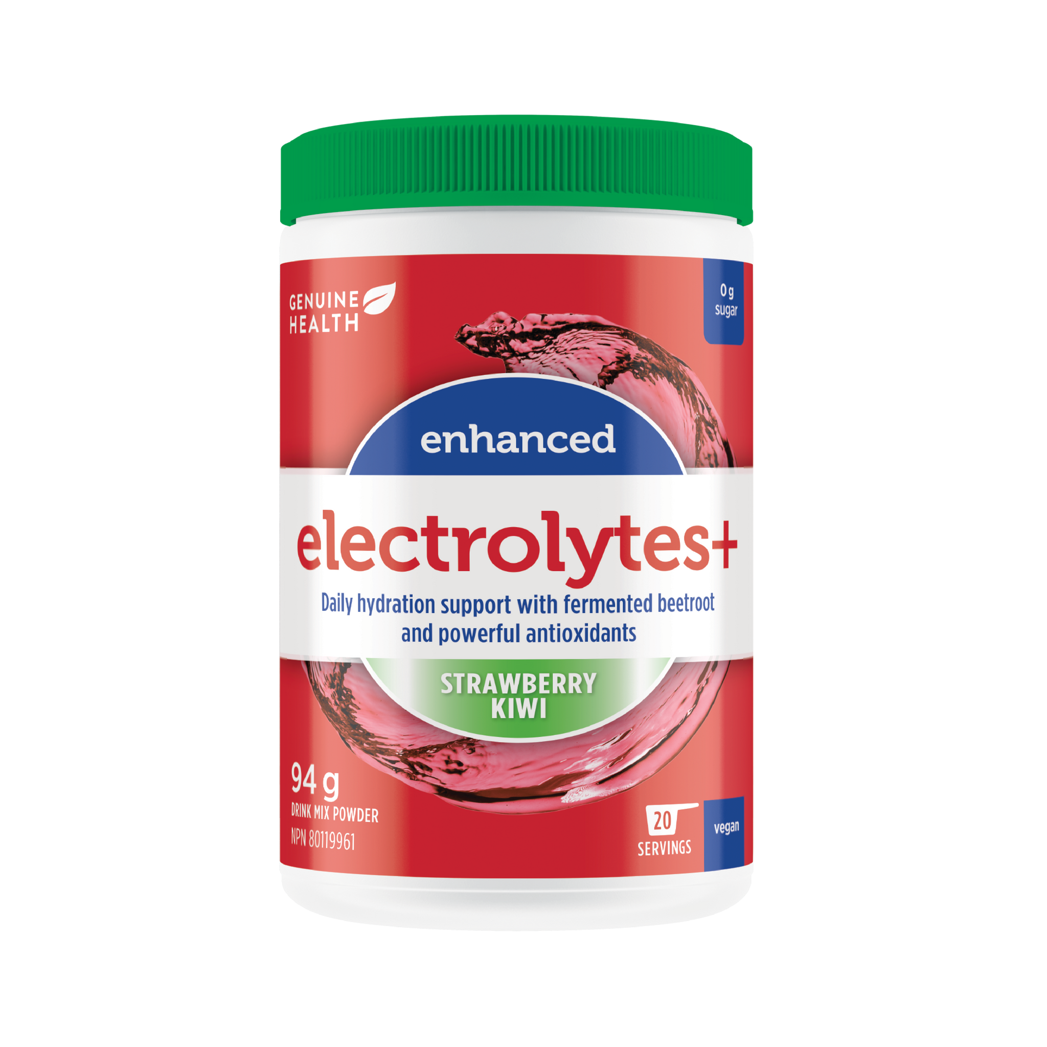 Genuine Health Enhanced Electrolytes+ Strawberry Kiwi 94g