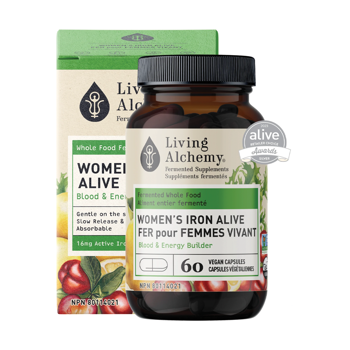 Living Alchemy Whole Food Fermented Women's Iron 60 Vegetarian Capsules