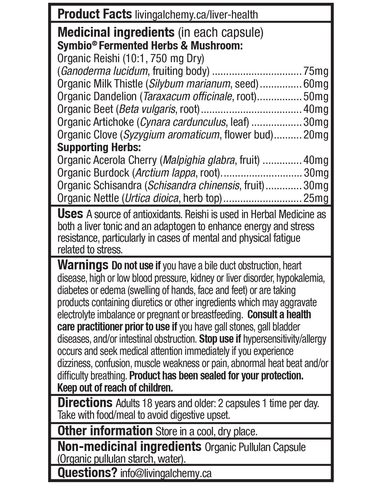 Living Alchemy Liver Health+ 60 Vegetarian Capsules