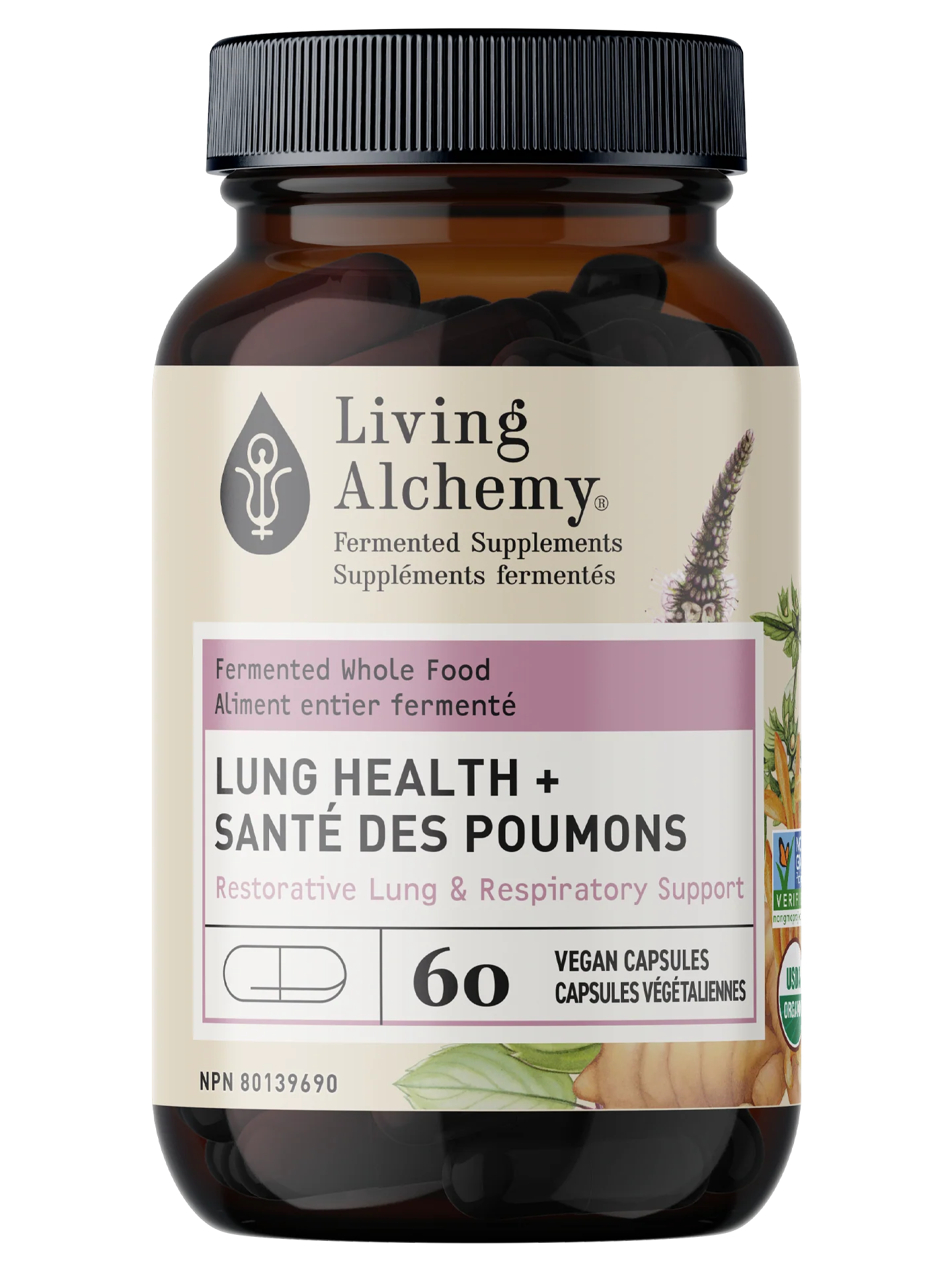 Living Alchemy Lung Health+ 60 Vegetarian Capsules