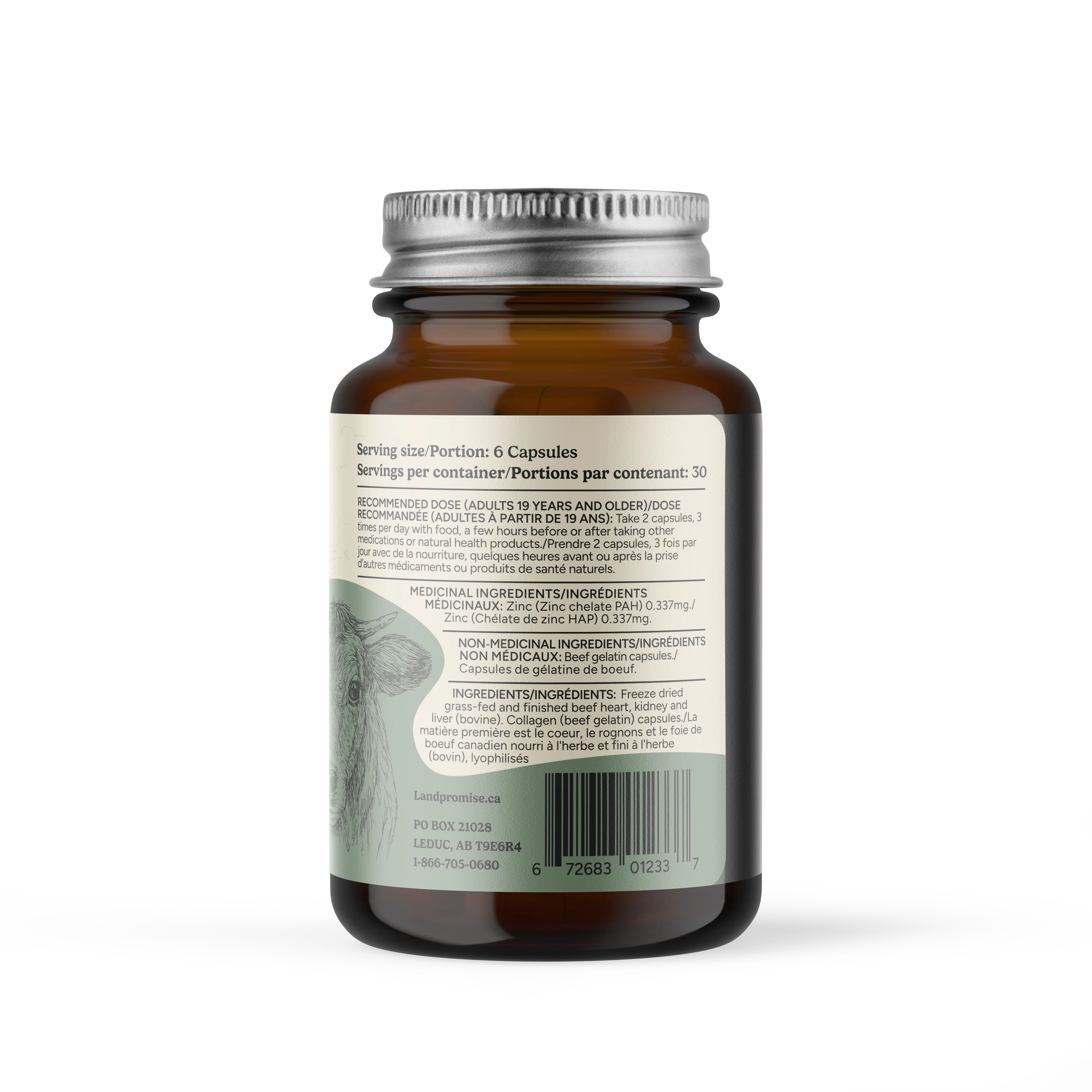 Land Promise Essential Organs 500mg 180 Capsules