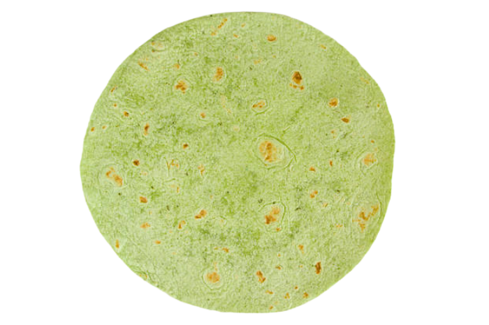 J & D Peters Spinach Wraps (Tortillas) Small 204g 6 Tortillas