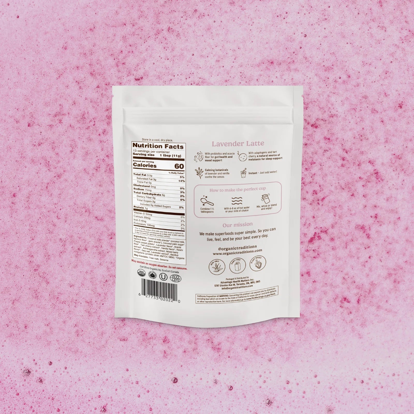 Organic Traditions Organic Lavender Latte 150g