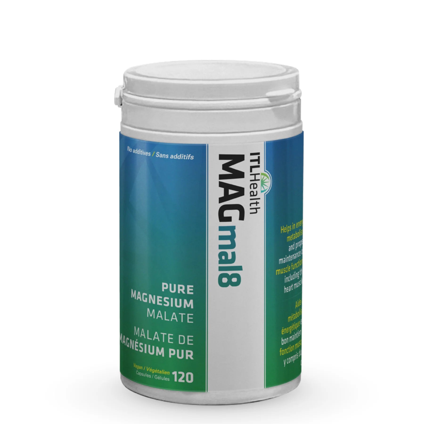 ITL Health MAGmal8 Magnesium Malate 120 Vegetarian Capsules