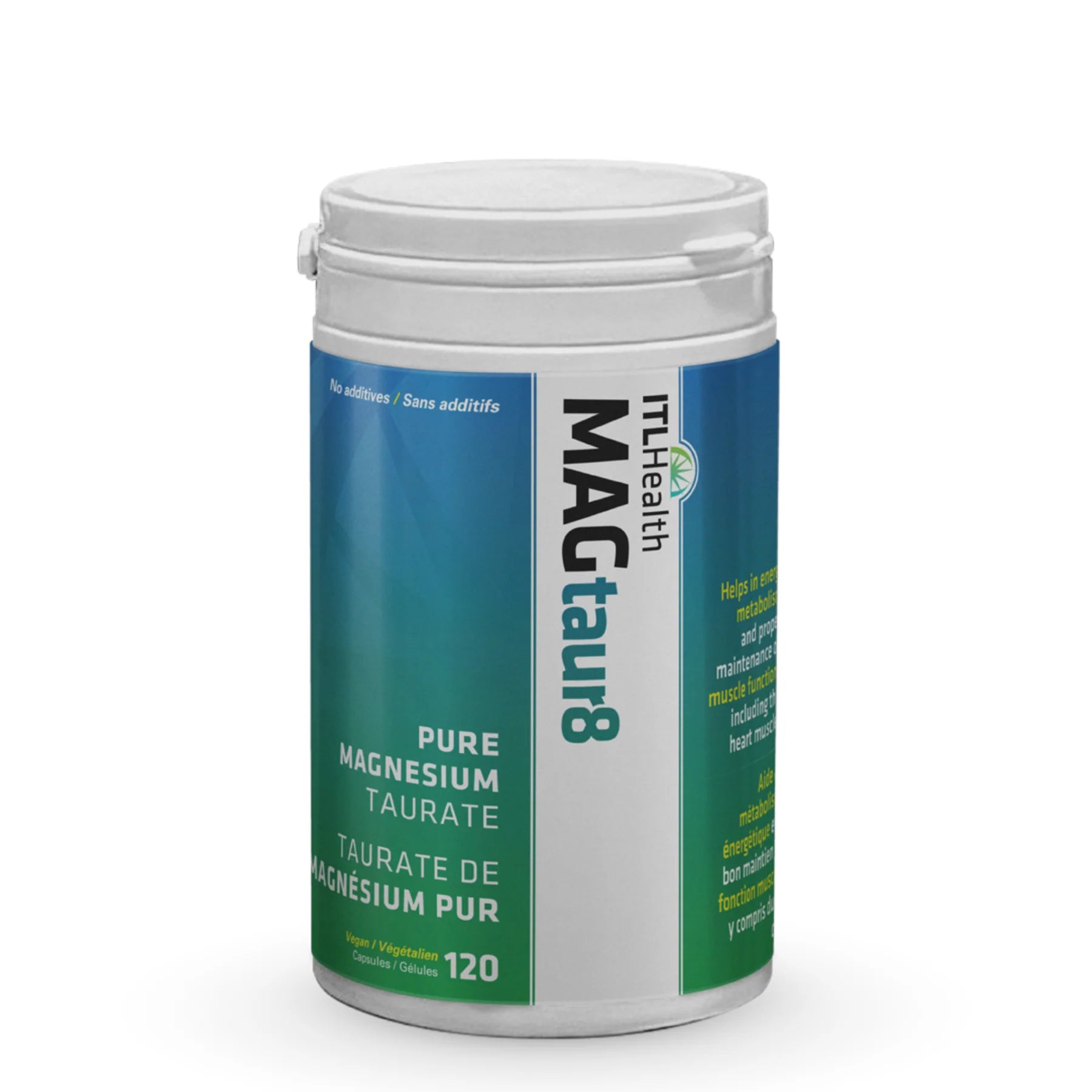 ITL Health MAGtaur8 Magnesium Taurate 120 Vegetarian Capsules