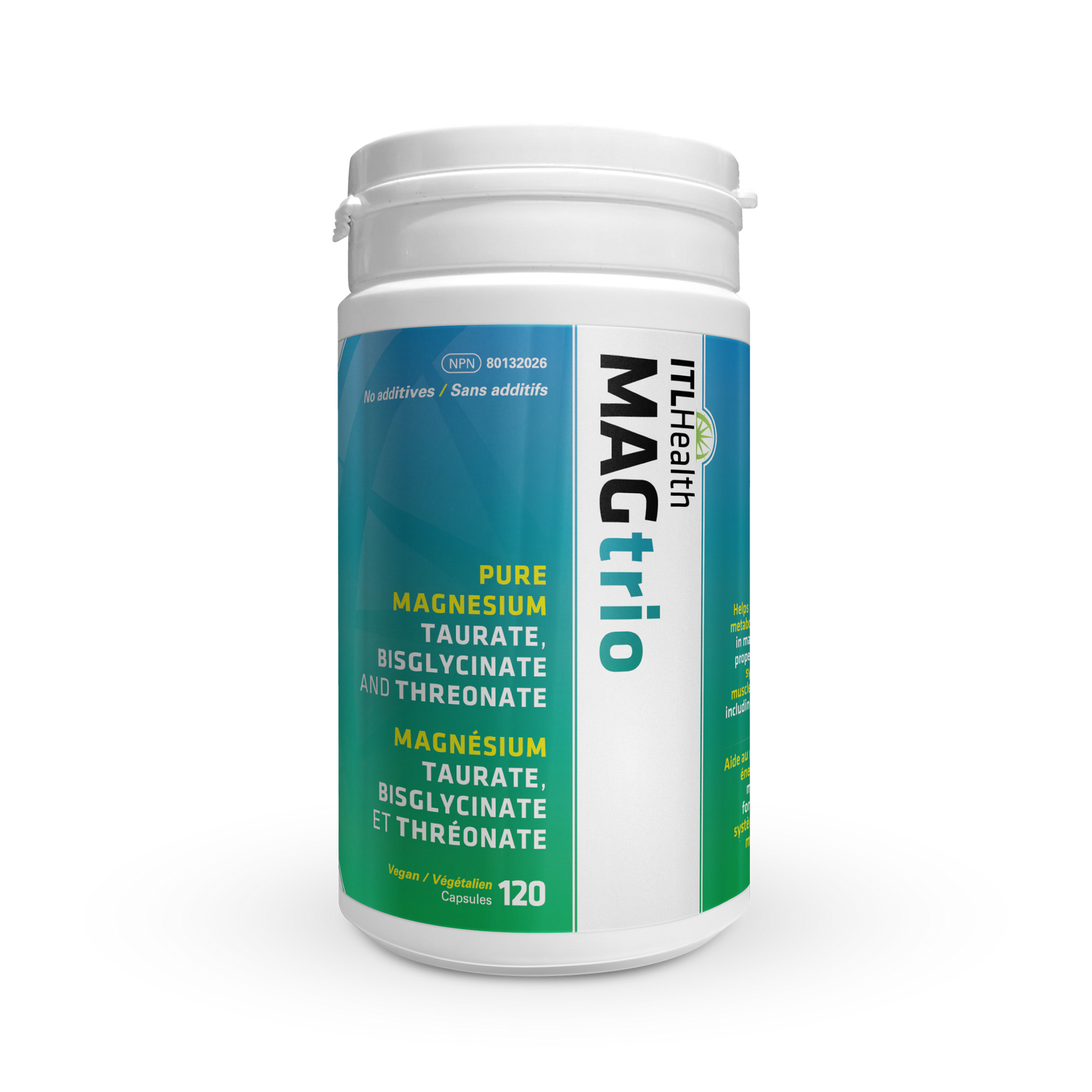 ITL Health MAGtrio Magnesium Taurate, Bisglycinate, and Threonate 120 Vegetarian Capsules
