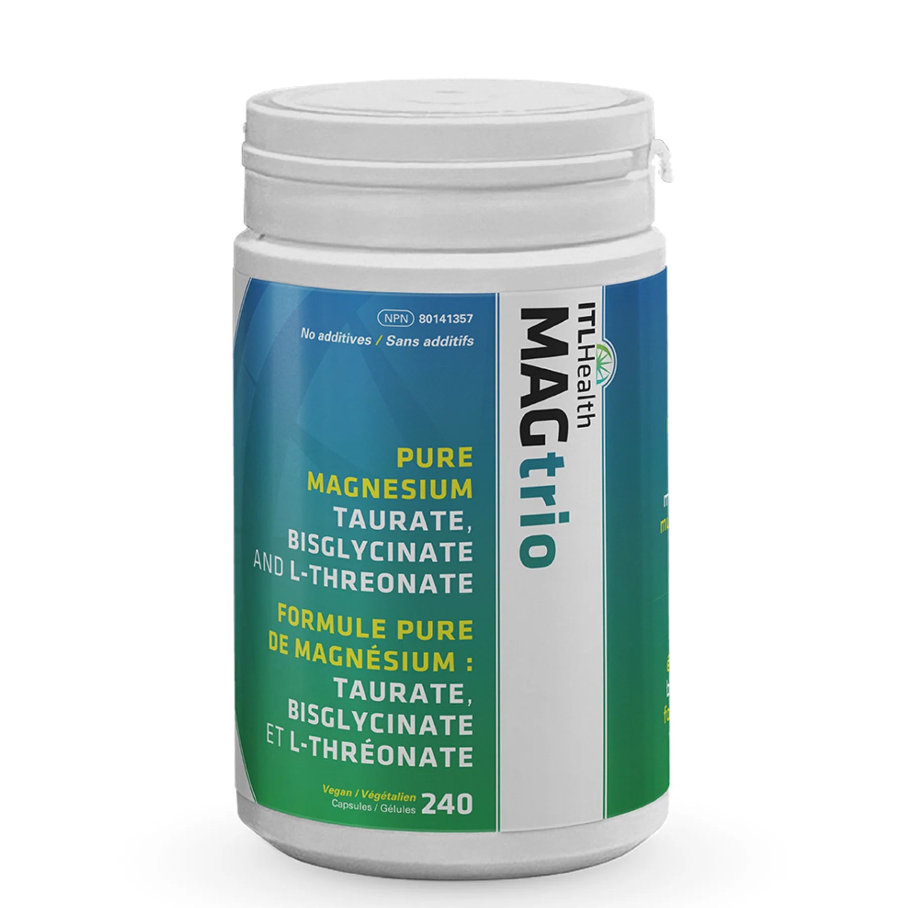 ITL Health MAGtrio Magnesium Taurate, Bisglycinate, and Threonate 240 Vegetarian Capsules