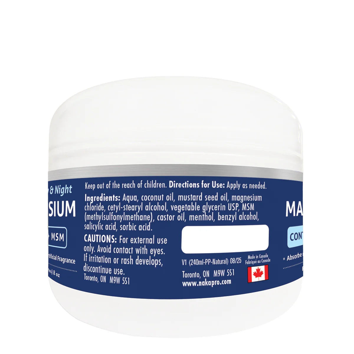 Naka Platinum Soothing Magnesium Topical Cream Bonus Size 120mL