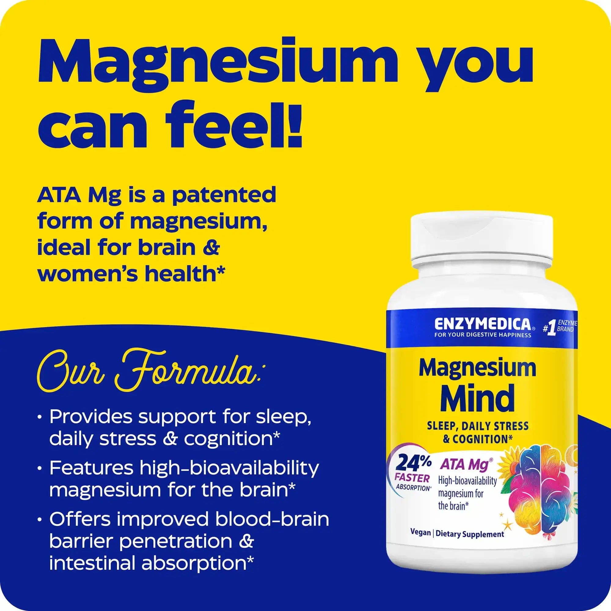 Enzymedica Magnesium Mind 60 Vegetarian Capsules