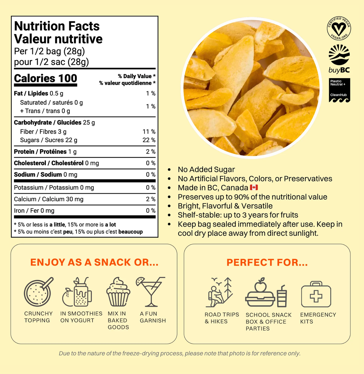 OHME Freeze Dried Sliced Mangoes 56g