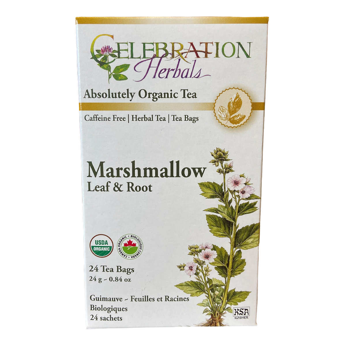 Celebration Herbals Marshmallow Leaf & Root Organic 24 Tea Bags