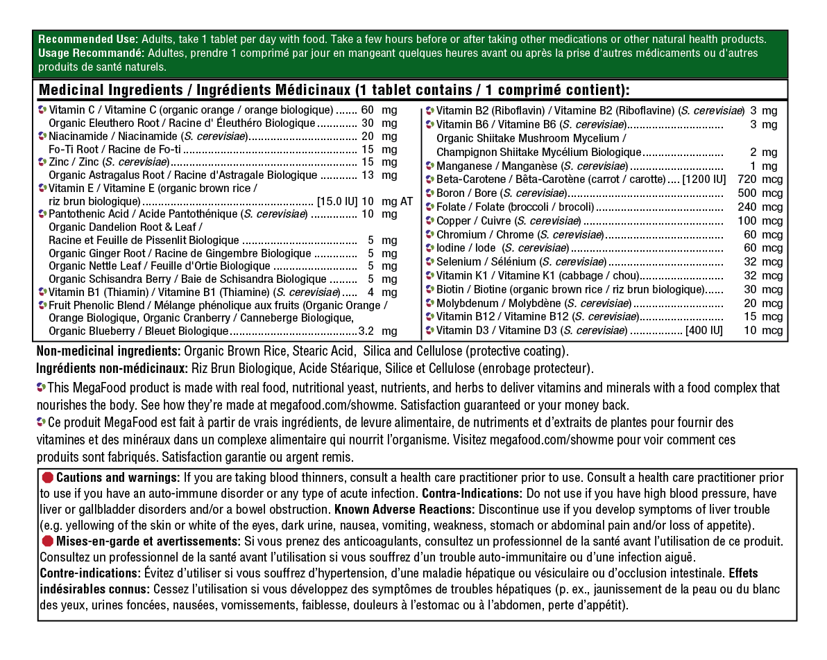 MegaFood Men's One Daily Bonus 72 Tablets