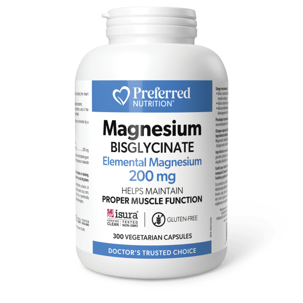 Preferred Nutrition Magnesium Bisglycinate 200mg 300 Vegetarian Capsules