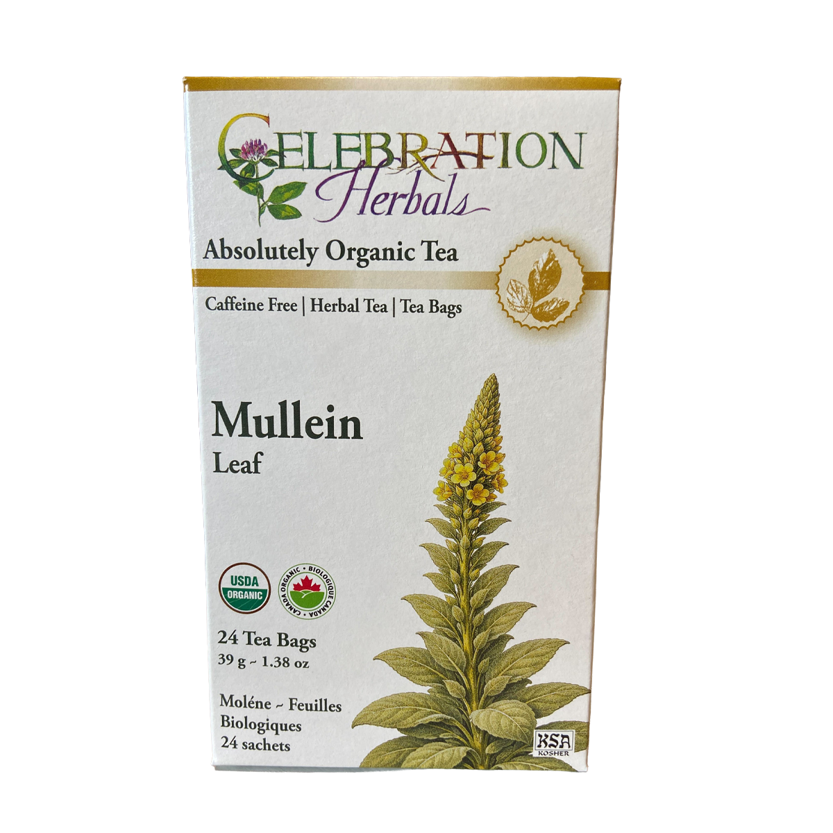Celebration Herbals Mullein Leaf Tea Organic 24 Tea Bags