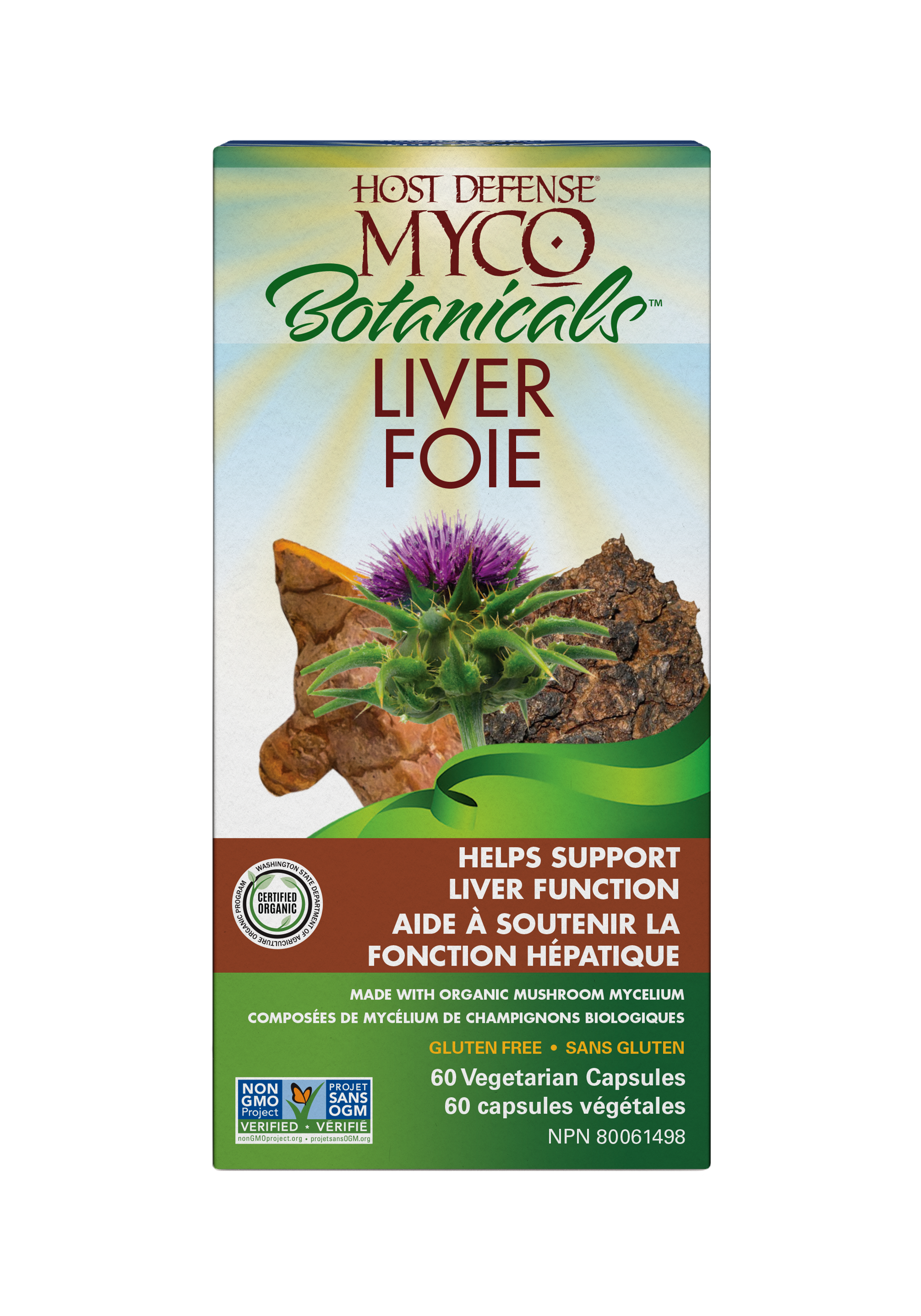 Host Defense Myco Botanicals Liver 60 Vegetarian Capsules