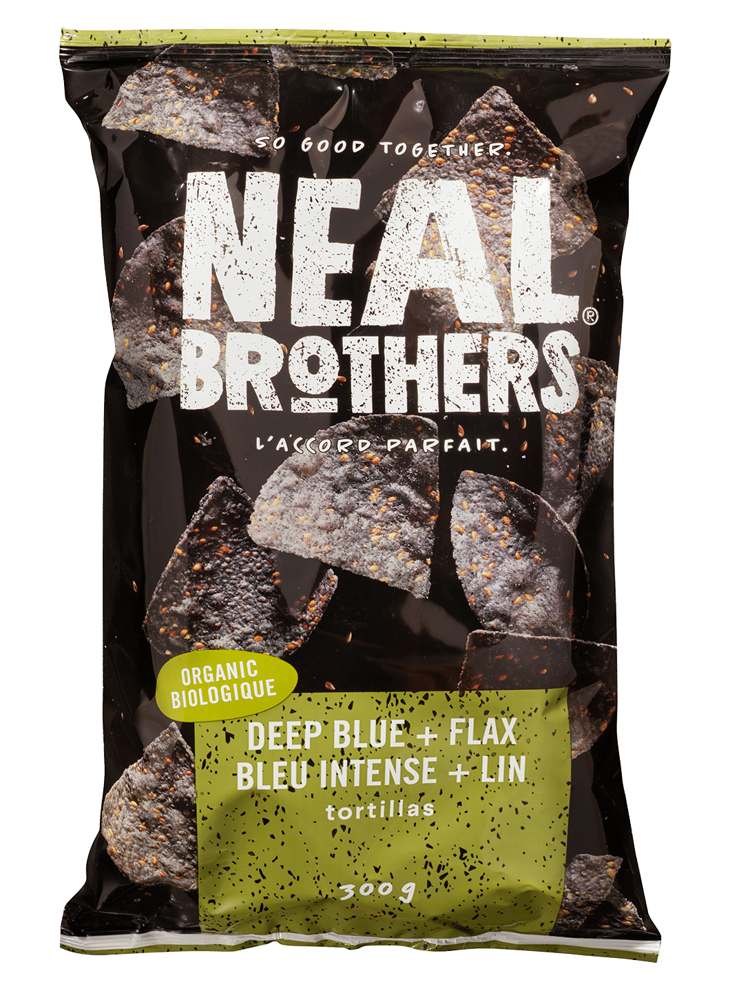 Neal Brothers Organic Blue Tortilla Chips With Flax Seeds 300g