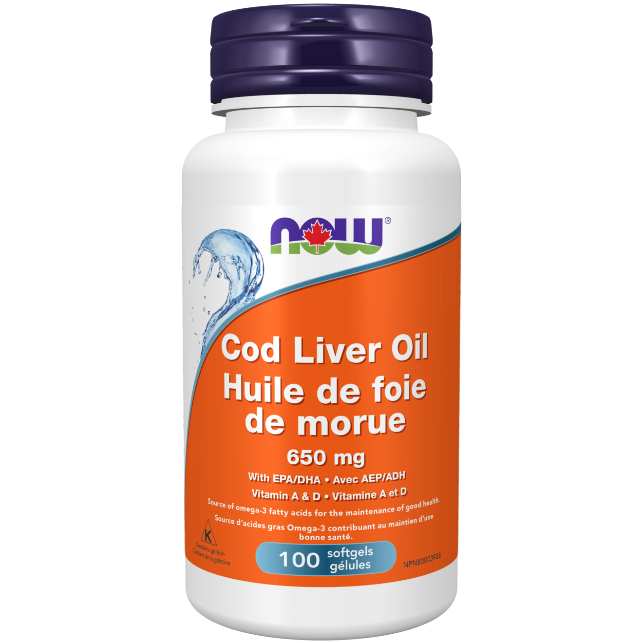 NOW Cod Liver Oil 650mg 100 Softgels