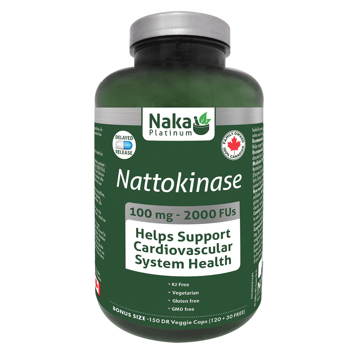 Naka Platinum Nattokinase 100mg 150 DR Veggie Caps