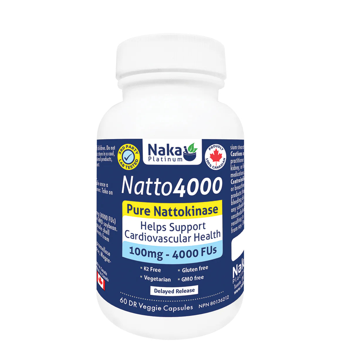 Naka Platinum Natto4000 Pure Nattokinase 60 DR Vegetarian Caps