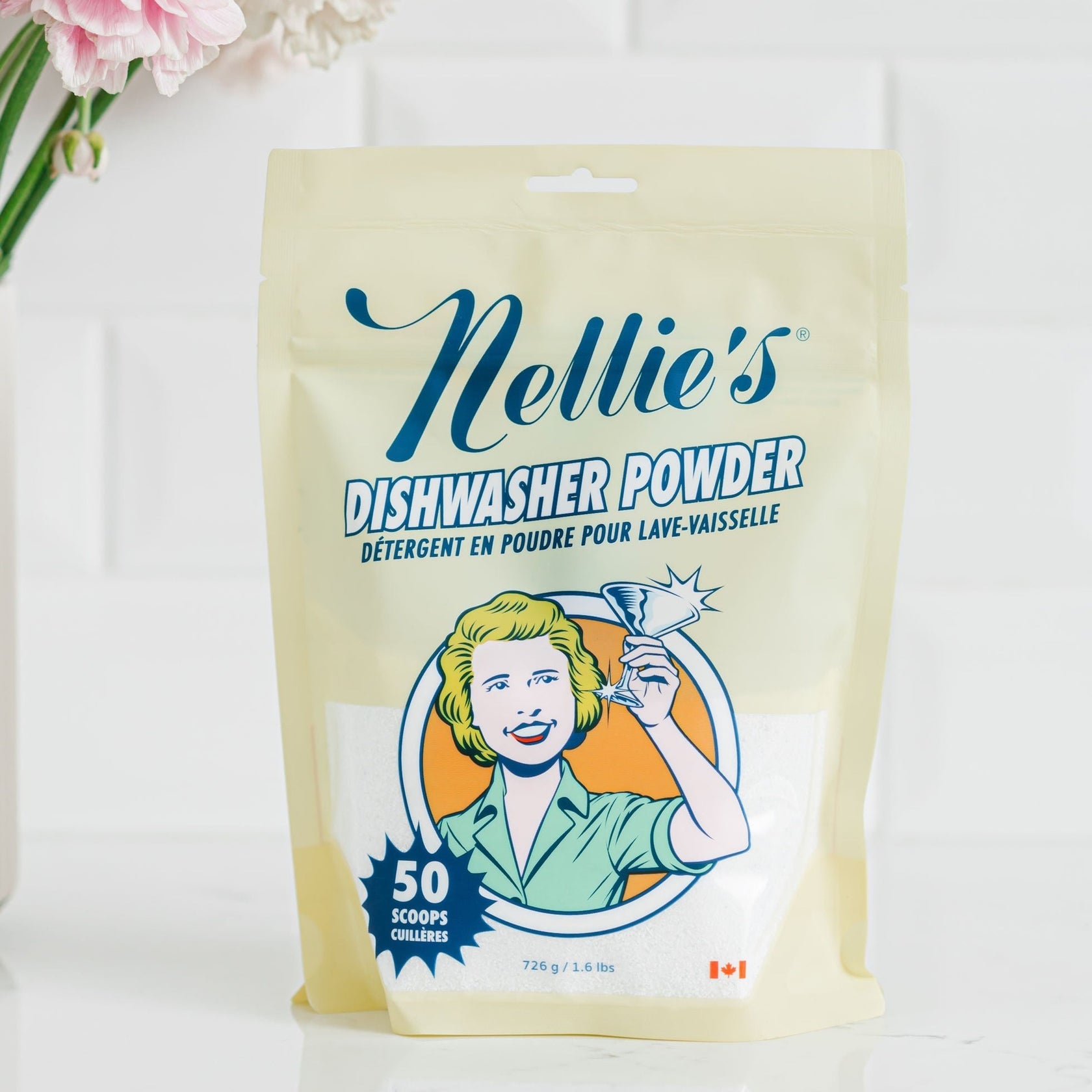 Nellie's All-Natural Dishwasher Powder 50 Scoops 1.6lbs