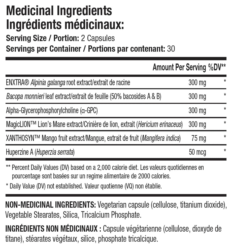 ANS Performance Neuron Nootropic Brain Support 60 Vegetarian Capsules