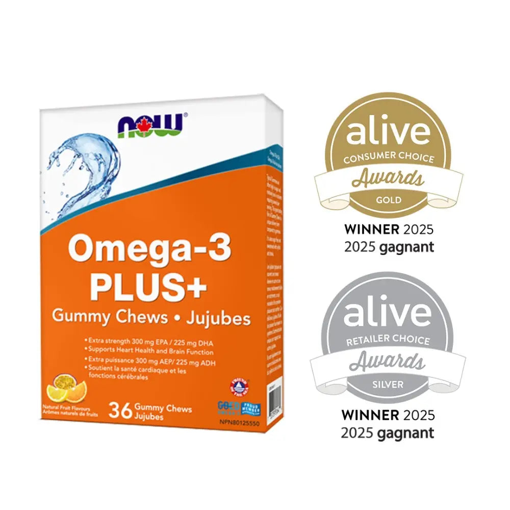 NOW Omega-3 PLUS+ Gummy Chews 36 Gummy Chews