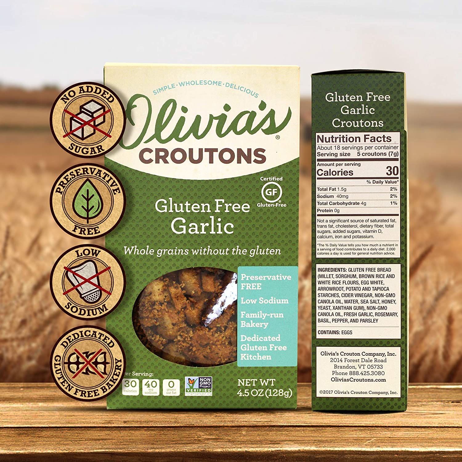 Olivia's Croutons Gluten Free Garlic 128g
