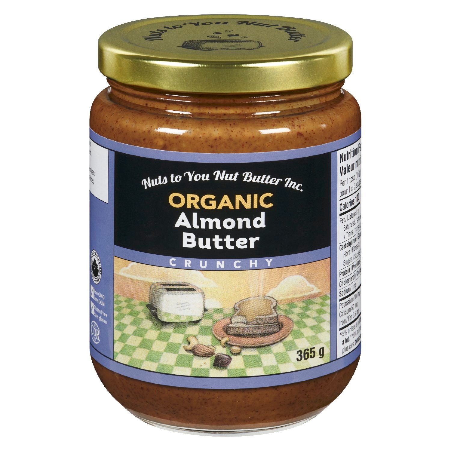 Nuts to You Organic Almond Butter Crunchy 365g