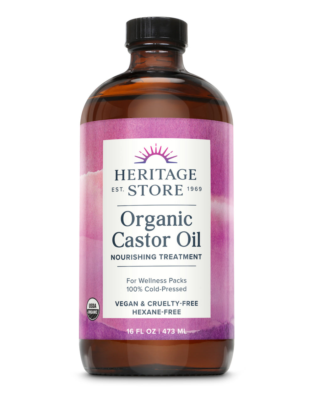Heritage Store Organic Cold-Pressed Castor Oil 473ml