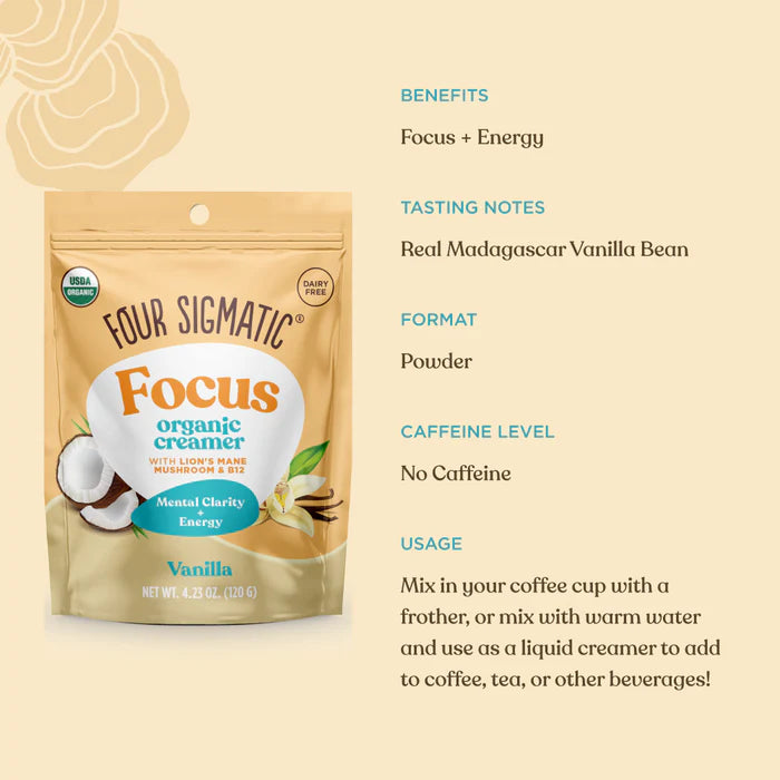 Four Sigmatic Focus Organic Creamer with Lion's Mane Mushroom & B12 120g