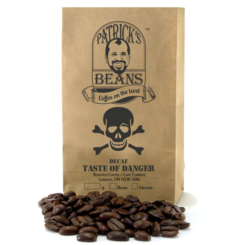 Pat's Beans 2lbs Whole Bean Taste Of Danger Decaf