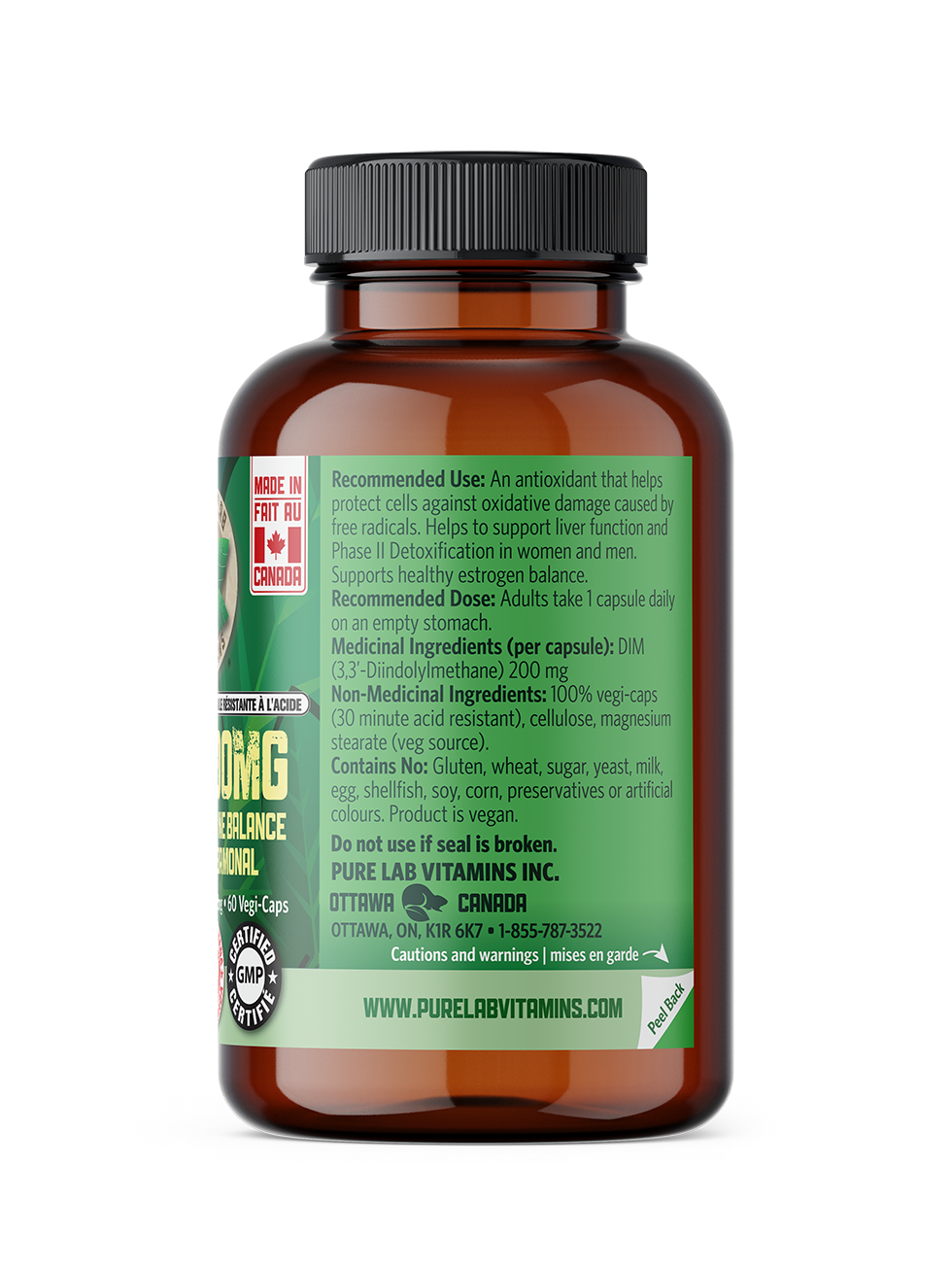 Pure Lab DIM 200mg 60 Vegetarian Capsules