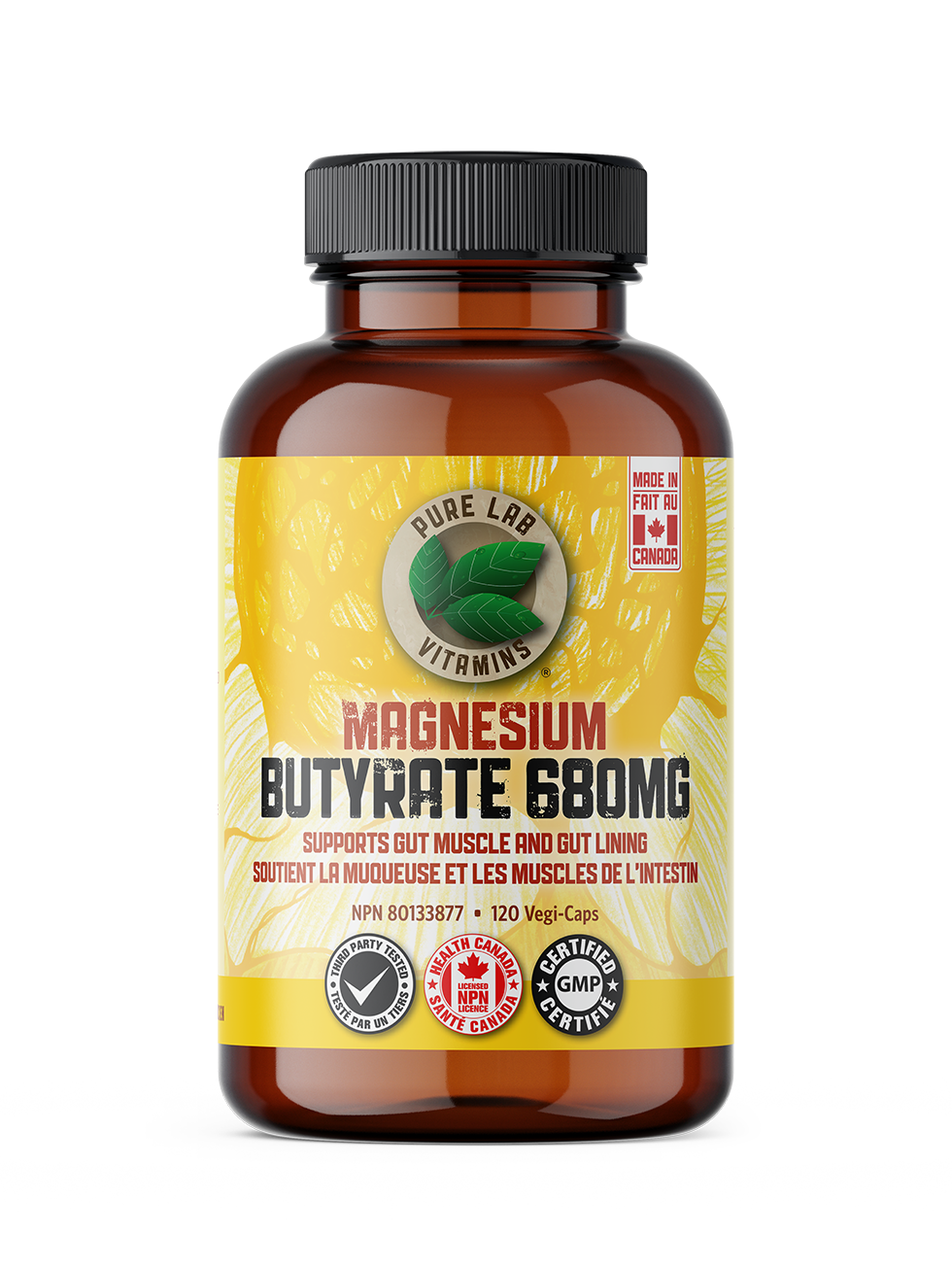 Pure Lab Vitamins Magnesium Butyrate 120 Vegetarian Capsules