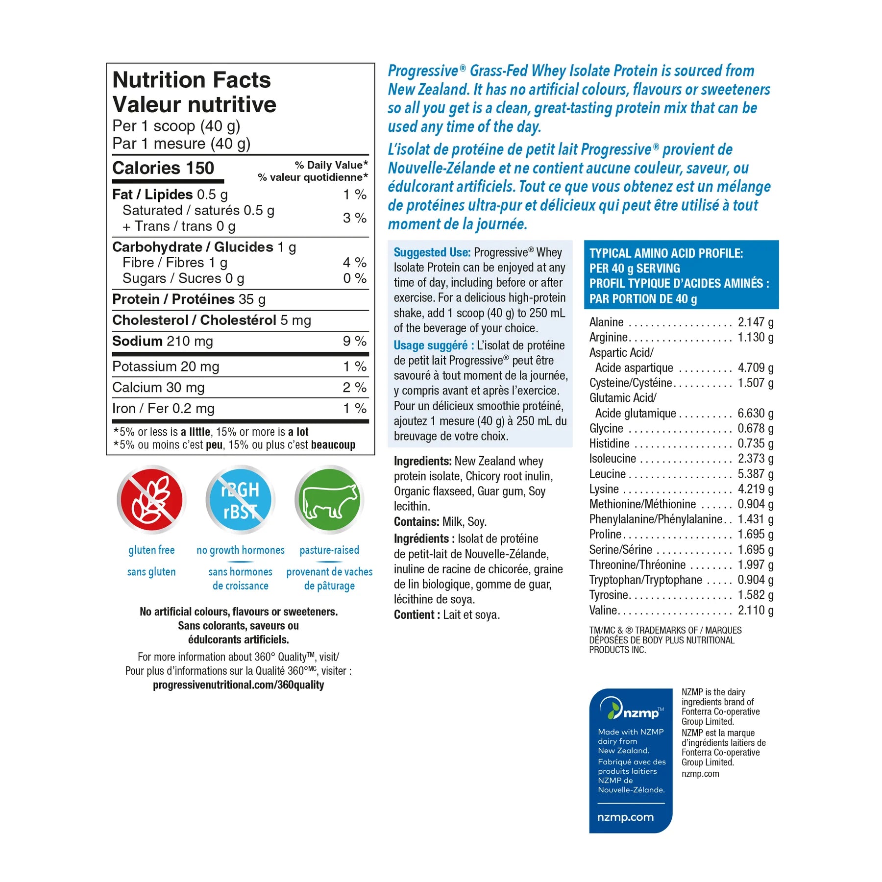 Progressive Grass-Fed Whey Protein Isolate 850g